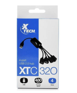 Hub multipuerto USB 2.0 XTC-320 color negro